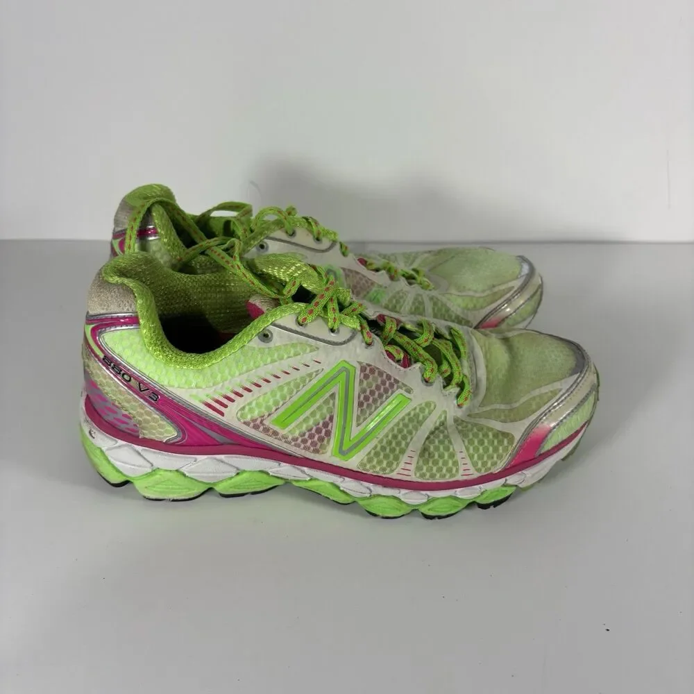 New Balance 880v3 Women’s Running Shoes Green Pink USA Athletic Lace Up Size 7